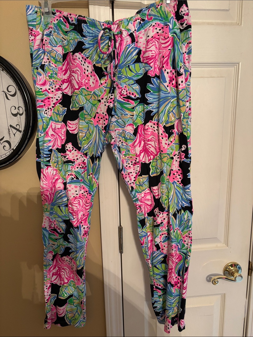Lilly Pulitzer Emora Pink, Blue & Green Floral Drawstring Pants